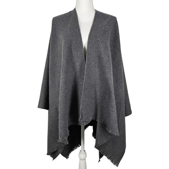 LIZ CLAIBORNE WOMEN'S GRAY PONCHO WRAP SHAWL SCARF SIZE - ONE SIZE FITS MOST - Picture 1 of 5